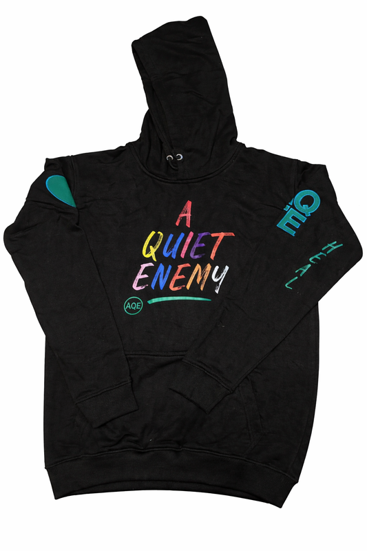 A Quiet Enemy Hoodie w/ multicolor letters